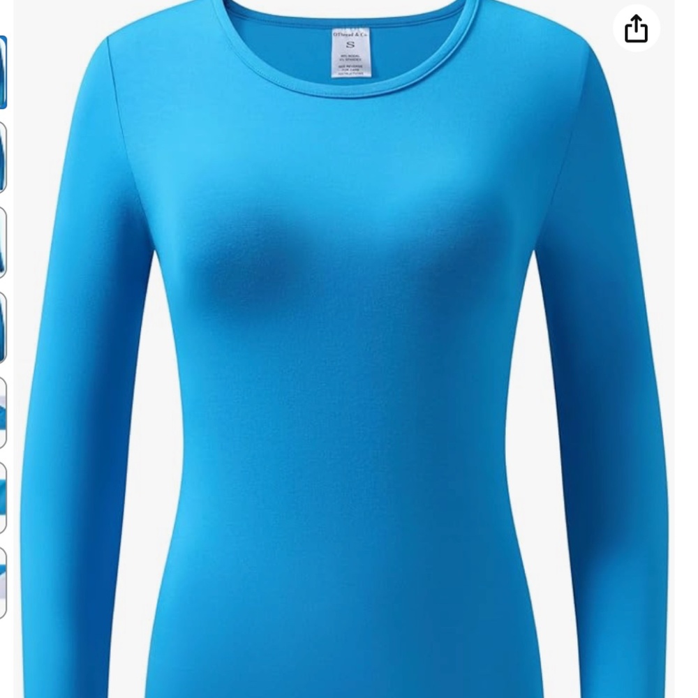 Bright Blue, Size Small, Stretch, Long Sleeve Shirt